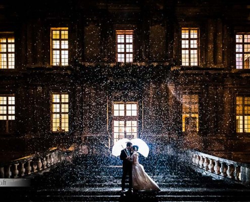 mariage sous la pluie